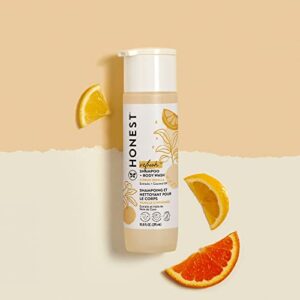 The Honest Company Sweet Orange Vanilla Conditioning Detangler Spray, 4 fl. oz. and The Honest Company Perfectly Gentle Sweet Orange Vanilla Shampoo + Body Wash, 10 Fl Oz (Pack of 1)