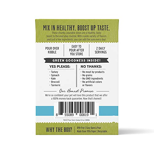 The Honest Kitchen Superfood POUR OVERS Wet Toppers for Dogs (Pack of 12), 5.5 oz - Turkey Stew