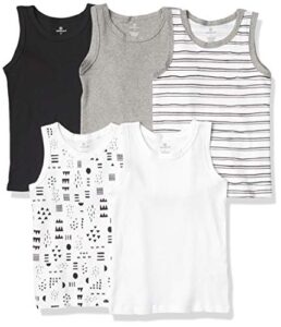 honest baby muscle tee sleeveless t-shirt multi-packs, 5-pack pattern play, 18 months