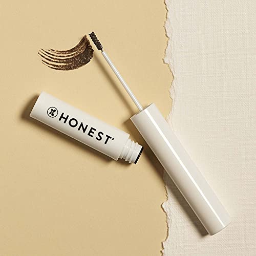 Honest Beauty Healthy Brow Gel, Taupe with Castor Oil | Plant Derived Proteins | Fuller + Healthy-Looking Brows | EWG Certified & Vegan | 0.05 Fl Oz