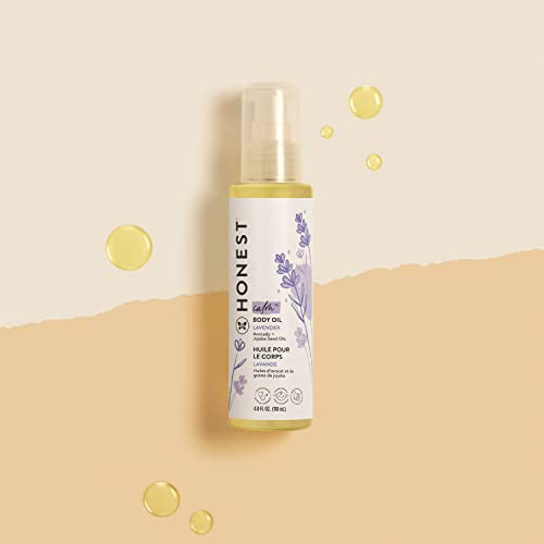 The Honest Company Lavender Infused Calming Body Oil | Gentle for Baby | Organic, Plant-Based, Hypoallergenic | 4.0 fl oz