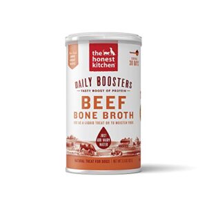 the honest kitchen daily boosts: instant beef bone broth liquid treat with turmeric for dogs and cats, 3.6oz
