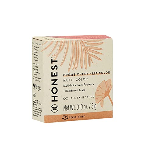 Honest Creme Cheek Blush Plus Lip Color - Rose Pink Women Blush 0.1 oz