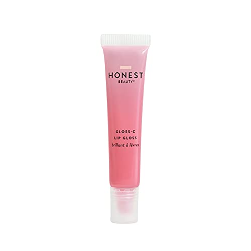 Honest Beauty Gloss-C Lip Gloss, Pink Agate, Vegan, Sheer + Buildable with Coconut Oil & Hyaluronic Acid, 0.33 Fl Oz