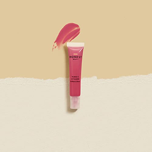 Honest Beauty Gloss-C Lip Gloss, Pink Agate, Vegan, Sheer + Buildable with Coconut Oil & Hyaluronic Acid, 0.33 Fl Oz