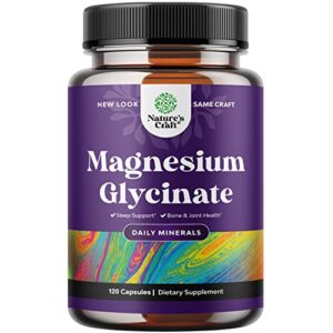 magnesium glycinate 400mg mineral supplement – calming magnesium supplement for women and mens natural sleep support bone health immunity mood support heart health and muscle recovery
