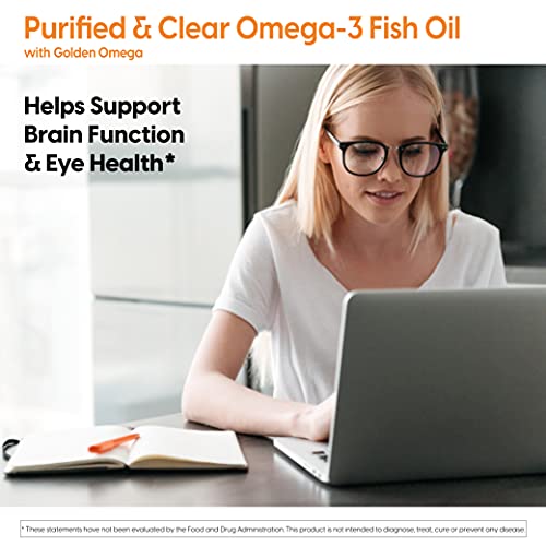 Doctor's Best Purified & Clear Omega 3Fish Oil, No Reflux, Supports Heart, Eyes, Brain & Joint Health, 120 Count (Pack of 1)