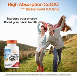 Doctor's Best High Absorption CoQ10 with BioPerine, Gluten Free, Naturally Fermented, Heart Health, Energy Production, 100 mg, 120 Count