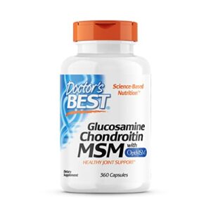 doctor’s best glucosamine chondroitin msm with optimsm, supports healthy joint structure, function, & comfort, non-gmo, gluten free, soy free, 360 count