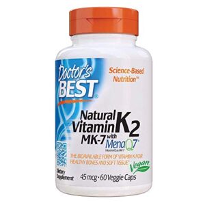 doctor’s best natural vitamin k2 mk-7 with menaq7 white no flavor, 60 count