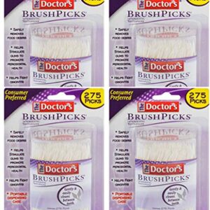 The Doctor's BrushPicks Interdental Toothpicks, 275 Count (Pack of 4)