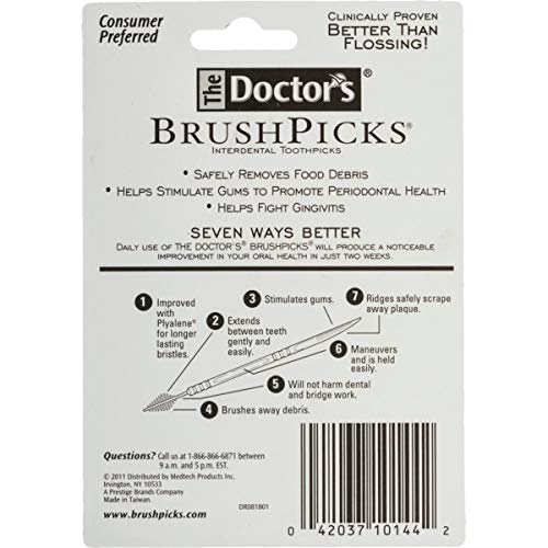 The Doctor's BrushPicks Interdental Toothpicks, 275 Count (Pack of 4)