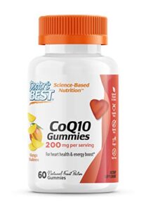 doctor’s best coq10 gummies 200 mg, coenzyme q10 (ubiquinone), supports heart health, boost cellular energy, potent antioxidant, 60 ct (packaging may vary)