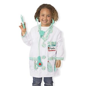 Melissa & Doug Doctor Role Play Dress-Up Set (7 pcs) - Pretend Play Costume And Kit With Stethoscope For Kids