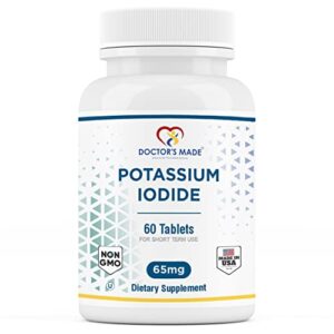 doctor’s made potassium iodide 65 mg. 60 tablets. thyroid support, kosher, exp date 04/2025, 60 count (pack of 1), pack of 1