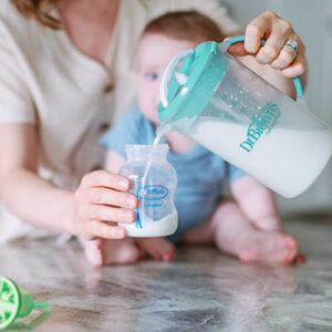 Dr. Brown's Baby Formula Mixing Pitcher with Adjustable Stopper, Locking Lid, & No Drip Spout, 32oz, BPA Free, Teal