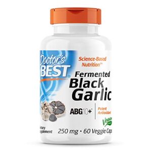 doctor’s best black garlic extract abg10+ ® 250mg supports healthy blood pressure cholesterol boost immunity potent antioxidant, 60 count