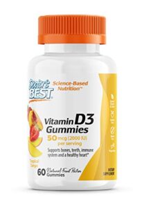 doctor’s best vitamin d3 gummies to support healthy bones immune system and heart health, tropical tango, 60 count