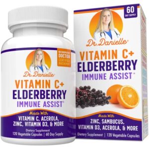 best 7 in 1 immune support booster supplement with elderberry sambucus, vitamin c, zinc, organic elderberry – dr. danielle, 120 capsules