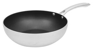 dr.hows shine nonstick coating frying pan, wok for induction, electric, halogen and gas cooktops, stainless handle, pfoa free (shine wok 24cm)