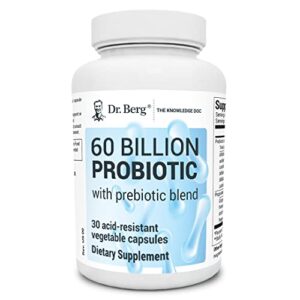 dr. berg’s probiotic capsules with 60 billion probiotics – probiotics for digestive health with 10 prebiotics and probiotics strains – probiotic nutritional supplements – 30 vegetable capsules