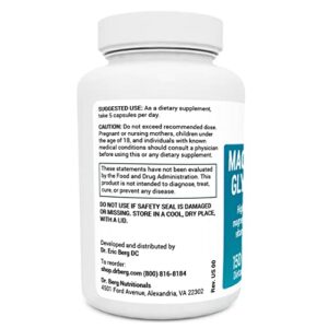 Dr. Berg's Magnesium Glycinate 400mg - Fully Chelated Magnesium Glycinate Capsules for Stress, Calm, Relaxation & Sleep Support - Includes Magnesium-Glycinate w/ Vitamin D & B6 - 150 Veg Capsules