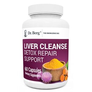 dr. berg’s liver cleanse detox & repair capsules – liver support supplement with milk thistle, ox bile,turmeric and other unique liver care nutrients – herbal liver health formula 60 caps