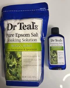 Dr. Teal's Relax & Relief Epsom Salt & Foaming Bath with Eucalyptus & Spearmint, 2 Piece Travel Set 11oz. Bag of Bath Salts & 3oz Bottle of Foam Bath (Eucalyptus)