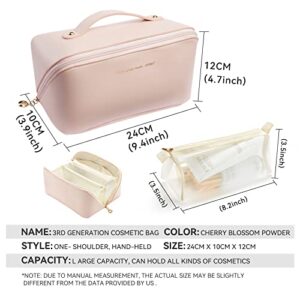 Dr.Cheese Makeup Bag Large Capacity,Waterproof Travel Cosmetic Bag for Women,Portable Travel Makeup Bag,Large Cosmetic Organizer for Women Girls,Toiletry Bag,With Increase Capacity Mesh Bag