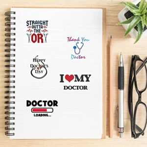 50Pcs Medical Stickers | Doctor Nurse Stethoscope Waterproof Vinyl Stickers | Cartoon Human Body Organ Anatomy Decals for Water Bottles, Laptop, Clipboard, Phone Case, Skateboard