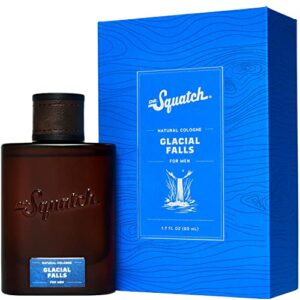 dr. squatch men’s cologne glacial falls – natural cologne made with sustainably-sourced ingredients – manly fragrance of bergamot, clove, and cedar – inspired by fresh falls bar soap