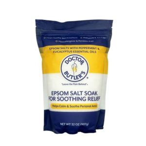 doctor butler’s epsom salt soak – sitz bath salts for hemorrhoids relief for men and women, soothes and provides natural relief associated with hemorrhoids (32 oz)