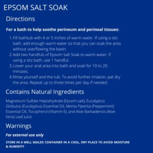 Doctor Butler’s Epsom Salt Soak – Sitz Bath Salts for Hemorrhoids Relief for Men and Women, Soothes and Provides Natural Relief Associated with Hemorrhoids (32 oz)