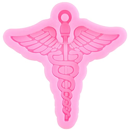 RFGHAC Doctor Theme Resin Molds Nurse Shirt Heart Stethoscope Silicone Keychain Mold Medical Emblem Resin Molds for DIY Handmade Necklace Jewelry Crafting Making Set of 6