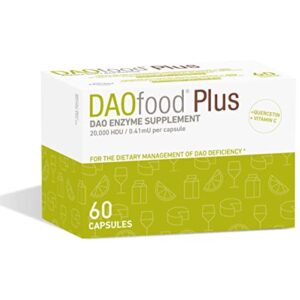 DR Healthcare DAOfood Plus - Dietary Management of DAO Deficiency/Histamine Intolerance - 60 EFICAPS Capsules with Gastro-Resistant Tablets - DAO Enzyme, Quercetin and Vitamin C