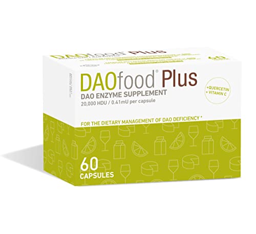 DR Healthcare DAOfood Plus - Dietary Management of DAO Deficiency/Histamine Intolerance - 60 EFICAPS Capsules with Gastro-Resistant Tablets - DAO Enzyme, Quercetin and Vitamin C