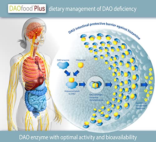 DR Healthcare DAOfood Plus - Dietary Management of DAO Deficiency/Histamine Intolerance - 60 EFICAPS Capsules with Gastro-Resistant Tablets - DAO Enzyme, Quercetin and Vitamin C