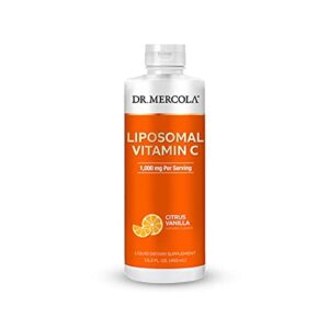 dr. mercola liposomal vitamin c, 1,000 mg per serving, liquid dietary supplement, 15.2 fl. oz (450 ml), citrus vanilla natural flavor, non gmo, gluten free, soy free