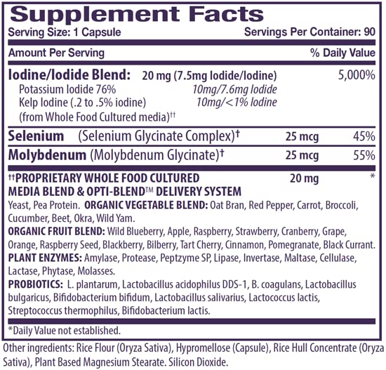 Dr. Brimhall Opti-Nutrient Opti-Iodine 90 Capsules (45 Servings). Whole Food Iodine That Strengthens and Improves Endocrine Function.