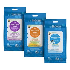 Dr. Brown's Healthy Wipes for Babies and Toddlers, 40 Count, Variety 3 Pack