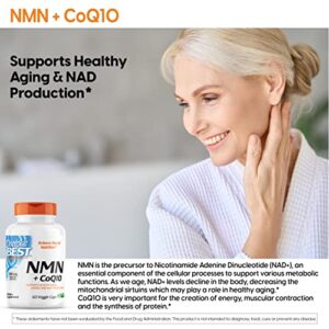 Doctor's Best NMN + CoQ10, Supports Healthy Aging, Energy, and NAD+ Production, Vegan, 60 Veggie Caps