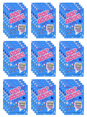 Pop Rocks Cotton Candy Bulk (0.33oz) - 72 Pack of Cotton Candy Flavored Poprocks - Retro Crackling Rock Candy - By Dr. Plenty