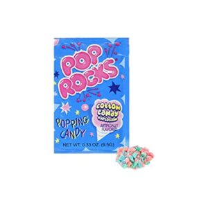 Pop Rocks Cotton Candy Bulk (0.33oz) - 72 Pack of Cotton Candy Flavored Poprocks - Retro Crackling Rock Candy - By Dr. Plenty