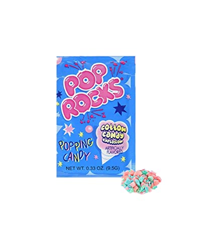 Pop Rocks Cotton Candy Bulk (0.33oz) - 72 Pack of Cotton Candy Flavored Poprocks - Retro Crackling Rock Candy - By Dr. Plenty