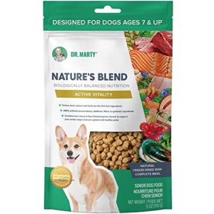 dr. marty nature’s blend for active vitality seniors freeze dried raw dog food, 6 oz