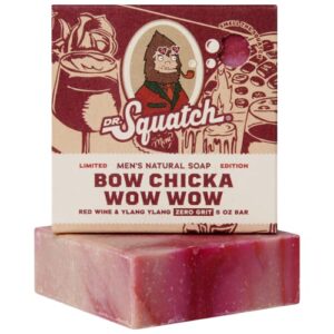 dr. squatch all natural bar soap for men limited edition, bow chicka wow wow