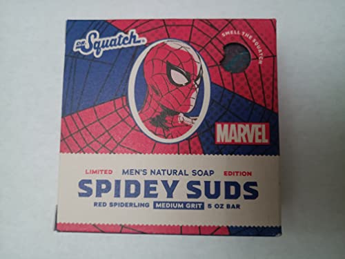 Dr. Squatch Limited Edition All Natural Bar Soap for Men with Medium Grit, Spidey Suds