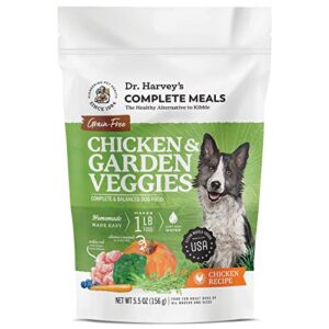 dr. harvey’s chicken & garden veggies dog food, human grade grain-free dehydrated food for dogs with freeze-dried chicken, trial size (5.5 oz)