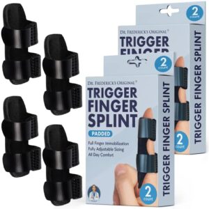 Dr. Frederick's Original Trigger Finger Splint - 4 Pieces (2 Pack) - Doctor-Developed Design Fits Index Finger - Middle Finger - Ring Finger…