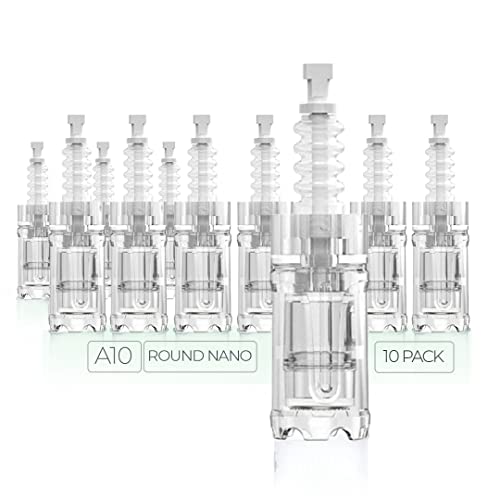 Dr. Pen Ultima A10 Replacement Cartridges - (10 PACK) - 0.25mm Round Nano Cartridges Bayonet Slot - Disposable Replacement Parts